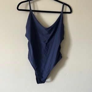 Blue one piece swimsuit